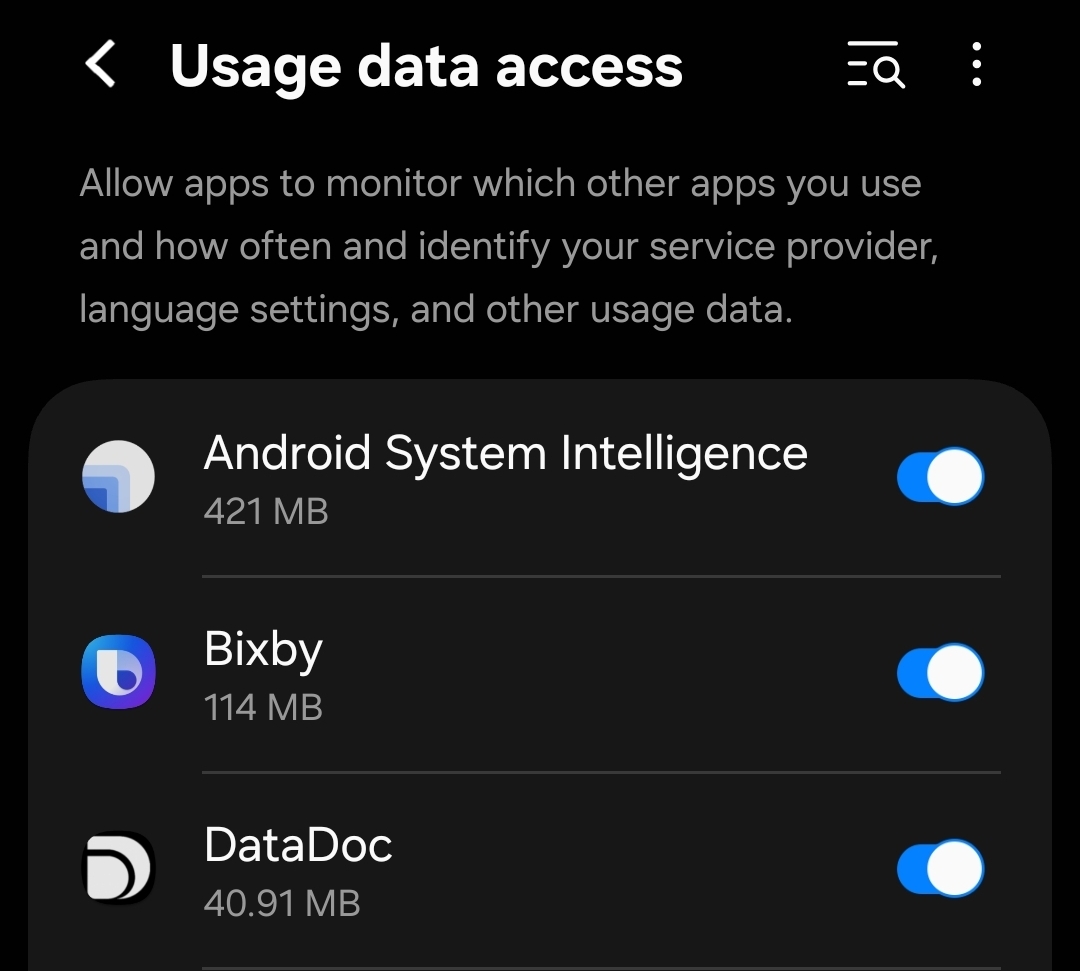 4. First look at Usage Access