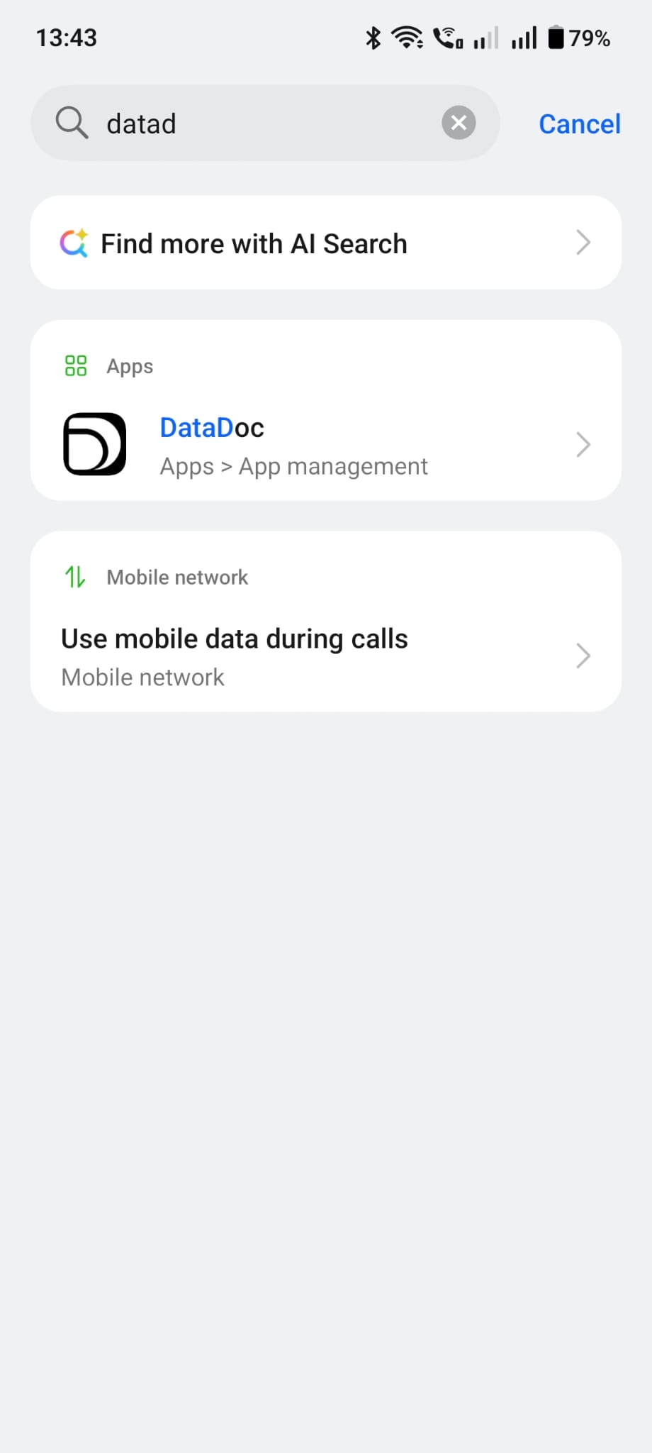 12. Find DataDoc in Settings directly